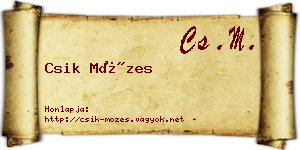 Csik Mózes névjegykártya