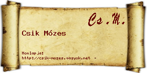 Csik Mózes névjegykártya